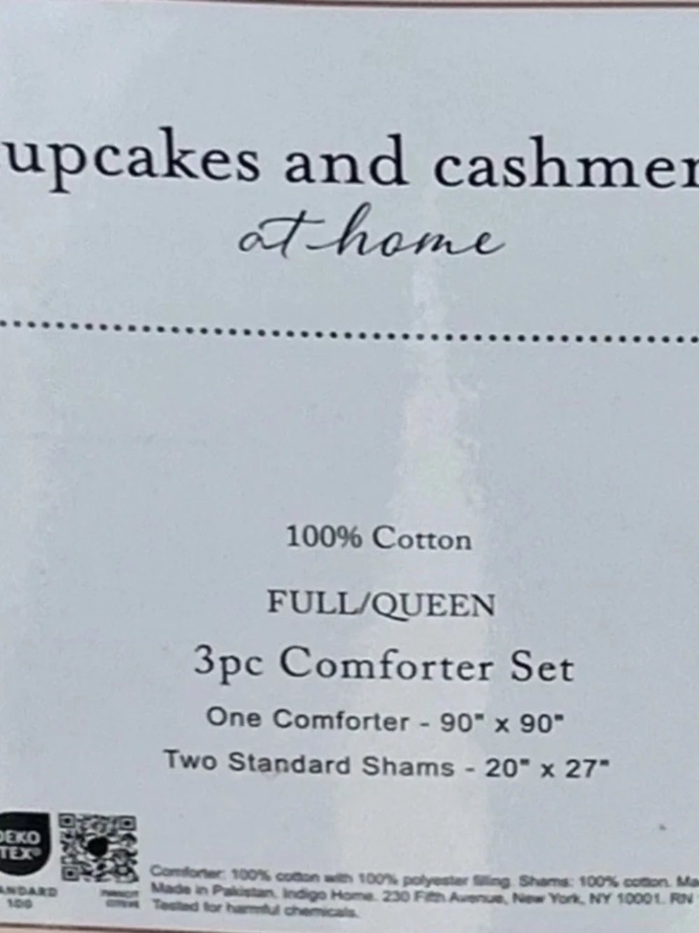 Cupcakes and Cashmere Green Floral Full/Queen Cotton Comforter Set 90”x90”